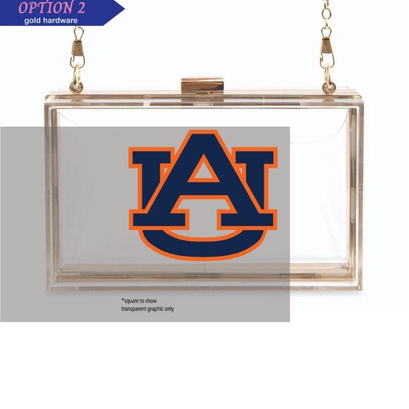 Auburn Tigers Clear Acrylic Clutch - Picture 2 of 2